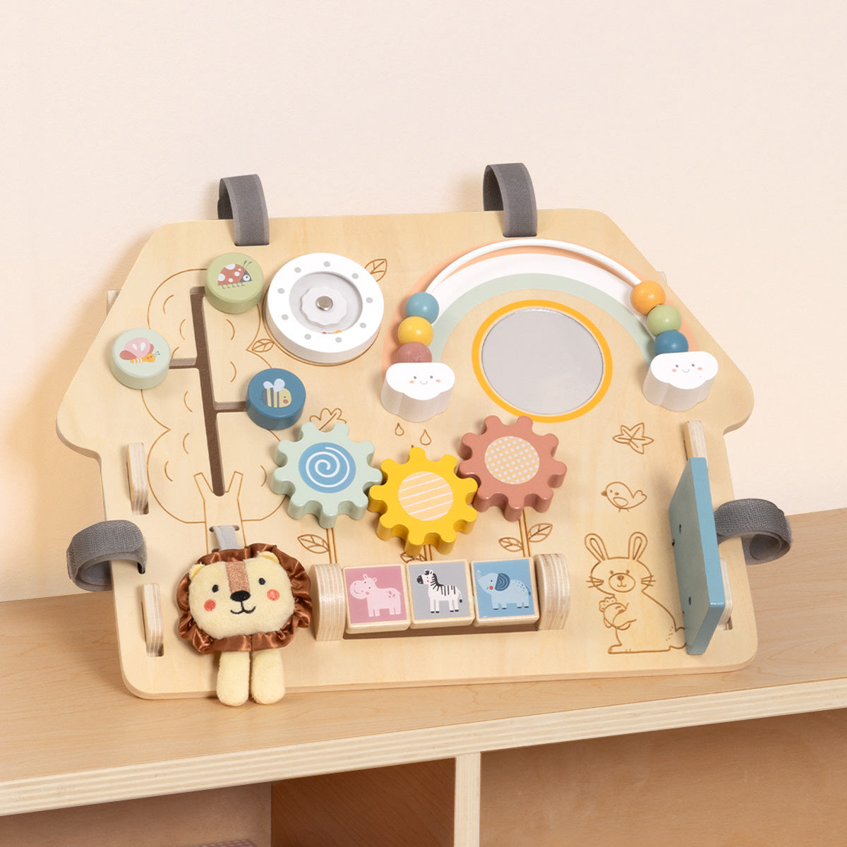 Tooky Toys 2 in 1 Activity Board baby wooden activity toy - view 6 | Marah Kids
