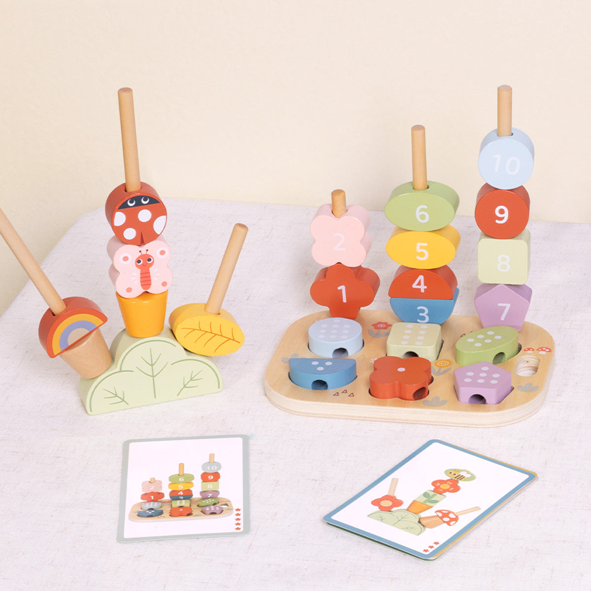 Tooky Toys Garden Stacking Set early learning wooden toy - view 3 | Marah Kids