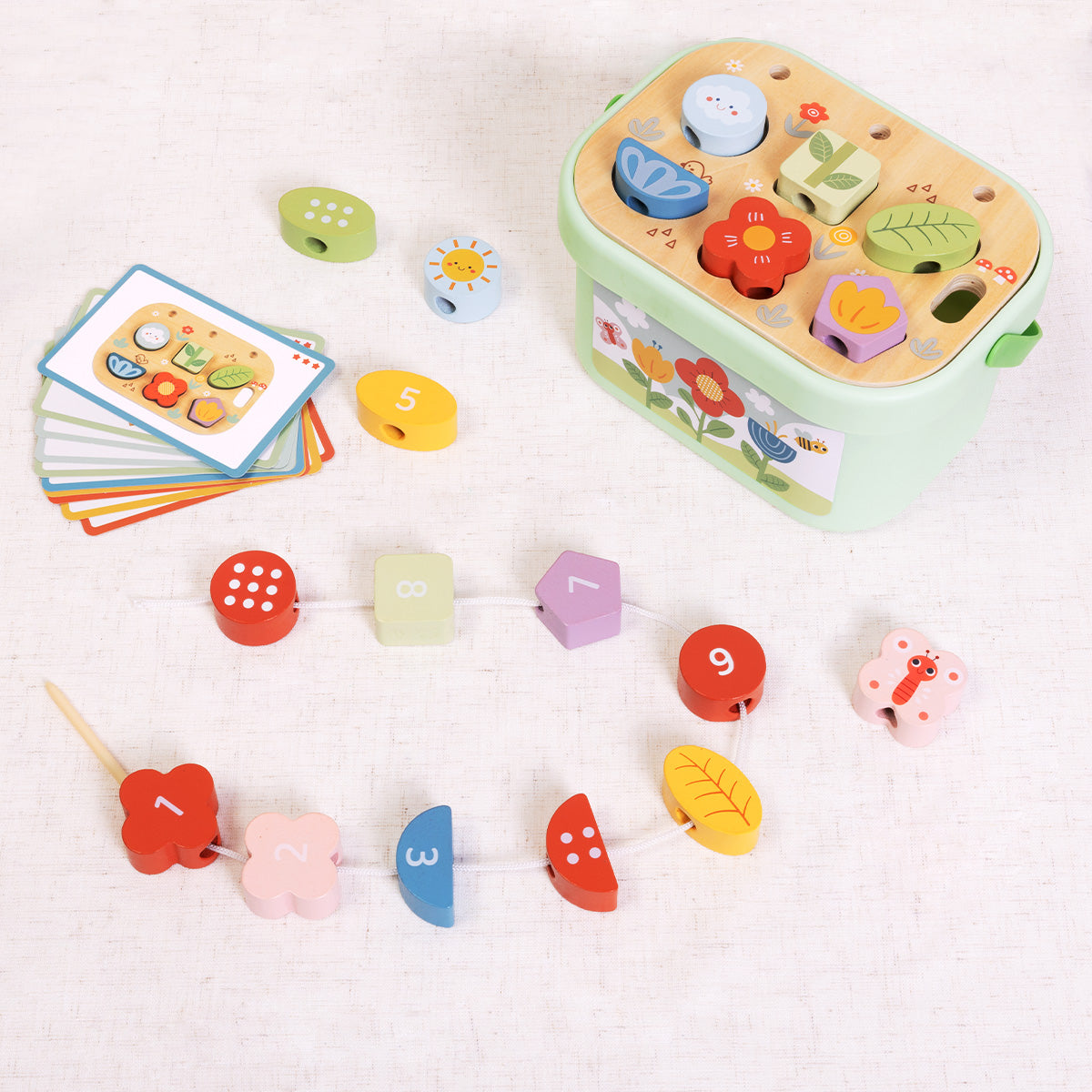 Tooky Toys Garden Stacking Set wooden toddler toy - view 5 | Marah Kids