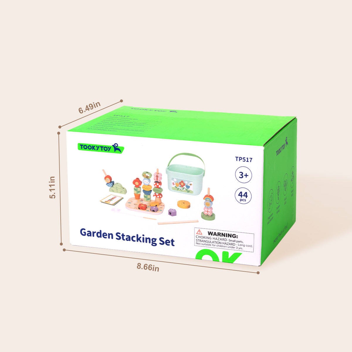 Tooky Toys Garden Stacking Set wooden toy for toddlers - view 8 | Marah Kids