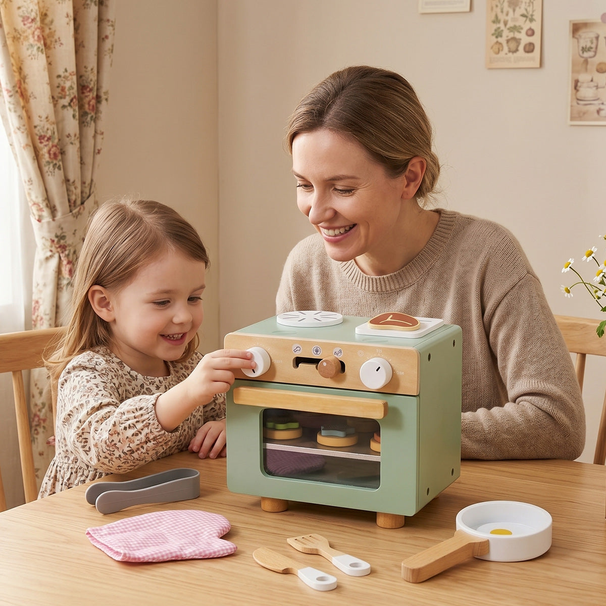 Tooky Toys Mini Oven wooden role play toy - view 4 | Marah Kids