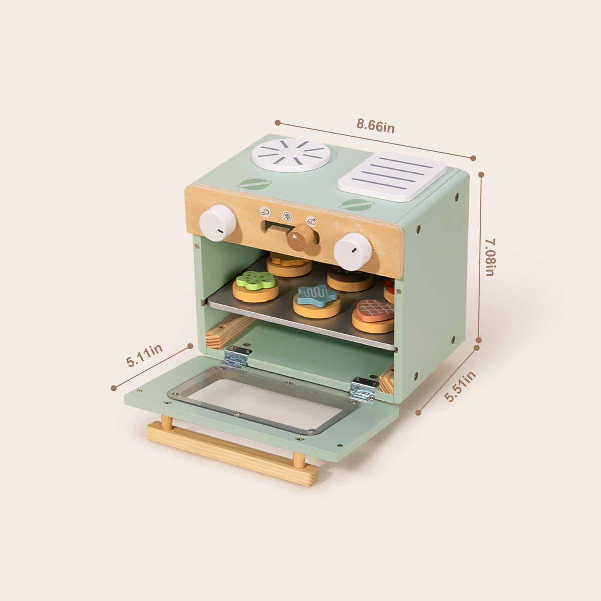 Tooky Toys Mini Oven wooden play kitchen toy - view 5 | Marah Kids