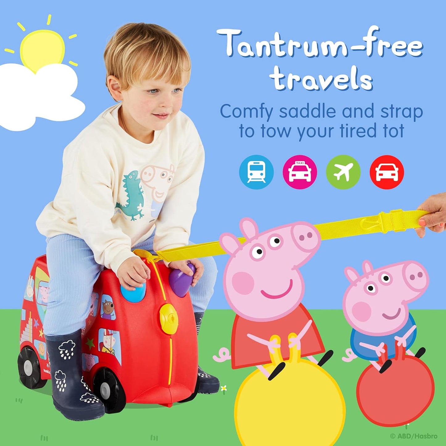 Trunki x Peppa Pig Ride-On Suitcase | 18L Travel Bag for Kids