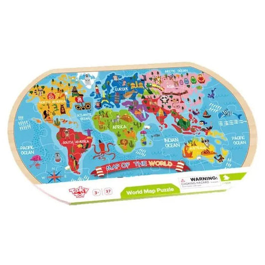 TOOKY TOY World Map Puzzle - Marah Kids