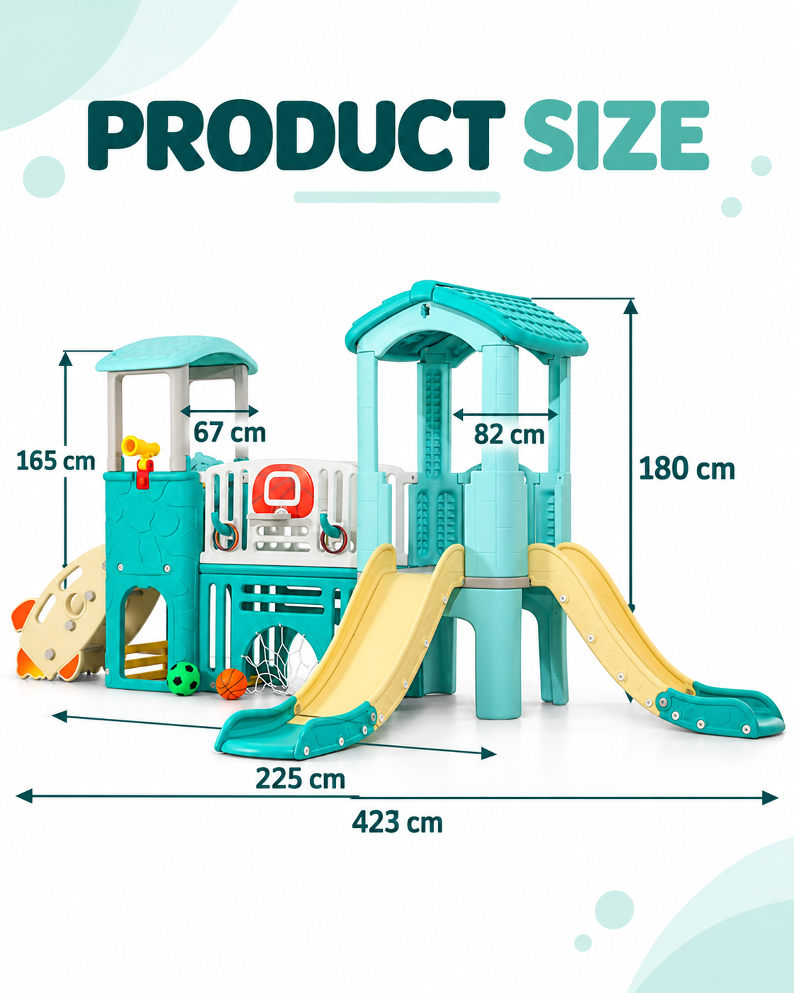 Toyemporium Large Sky Blue Multi-Activity Play Centre