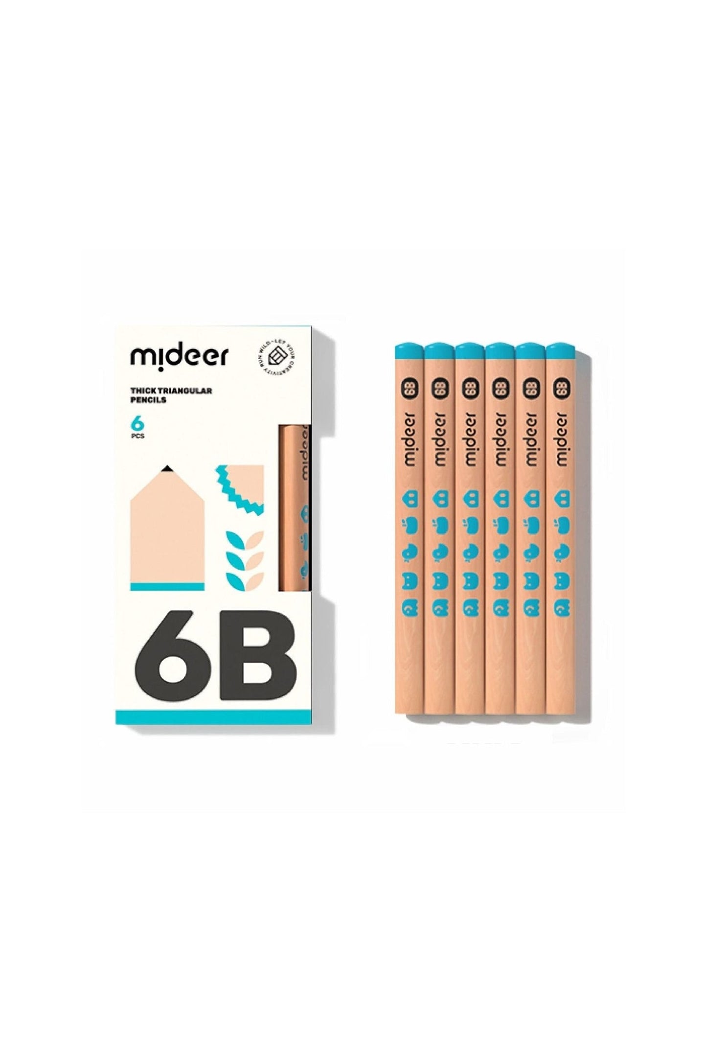 قلم رصاص مثلثي 6B - 6 قطع