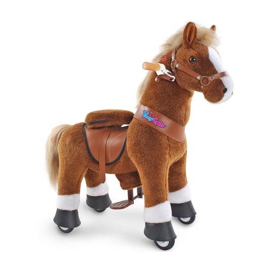 PonyCycle Ride on Horse Toy Boys and Girls Age 3 - 5 old - Brown - Marah Kids