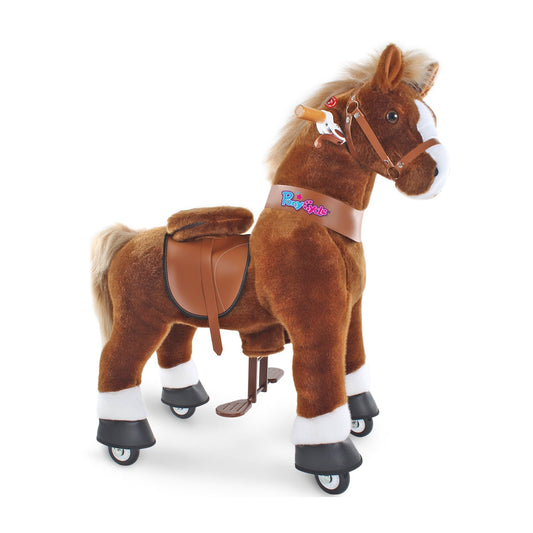 PonyCycle Ride on Horse Toy Boys and Girls Age 4 - 8 Years Old - Brown - Marah Kids