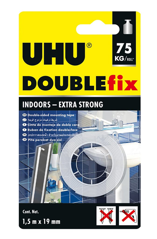 Uhu Doublefix Indoors Mounting Tape 1.5Mx19Mm