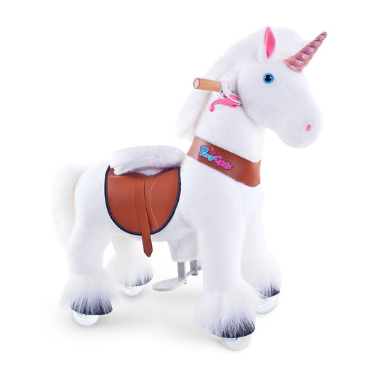 PonyCycle Ride on Horse Toy Boys and Girls Unicorn Age 3 - 5 old - White - Marah Kids