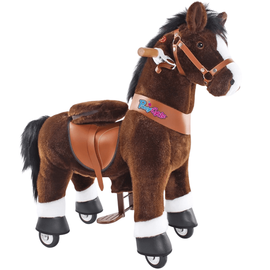 PonyCycle Ride on Horse Toy Boys and Girls Age 3 - 5 old - Chocolate Brown - Marah Kids