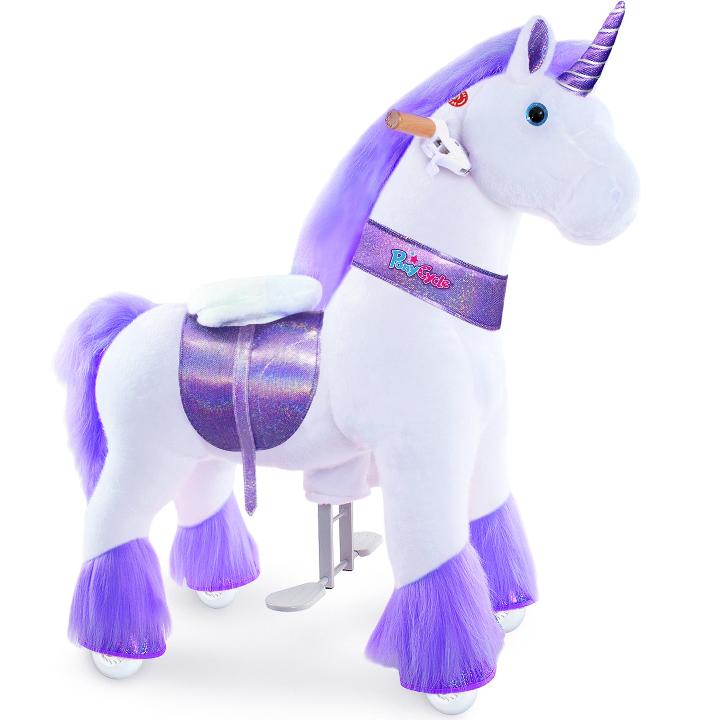 PonyCycle Ride on Horse Unicorn Boys and Girls Ages 4 - 8 Year - Purple - Marah Kids