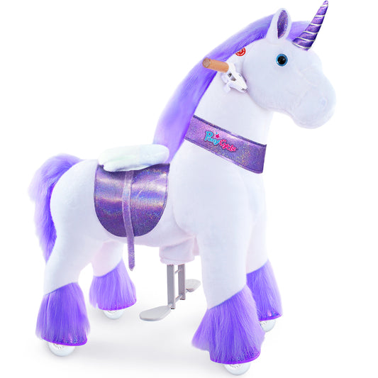 PonyCycle Ride on Horse Unicorn Boys and Girls Ages 4 - 8 Year - Purple - Marah Kids