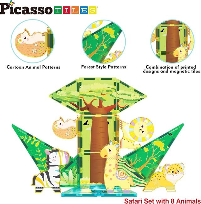Picasso Magnetic Tiles Safari Set 26 - pieces - Marah Kids