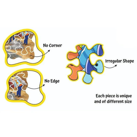Unik Play - Go Crazy Jigsaw Puzzle | Attractive Cartoon Print Puzzle | 2 Puzzle Trays - Construction | Kids and Adults 6+ - Marah Kids