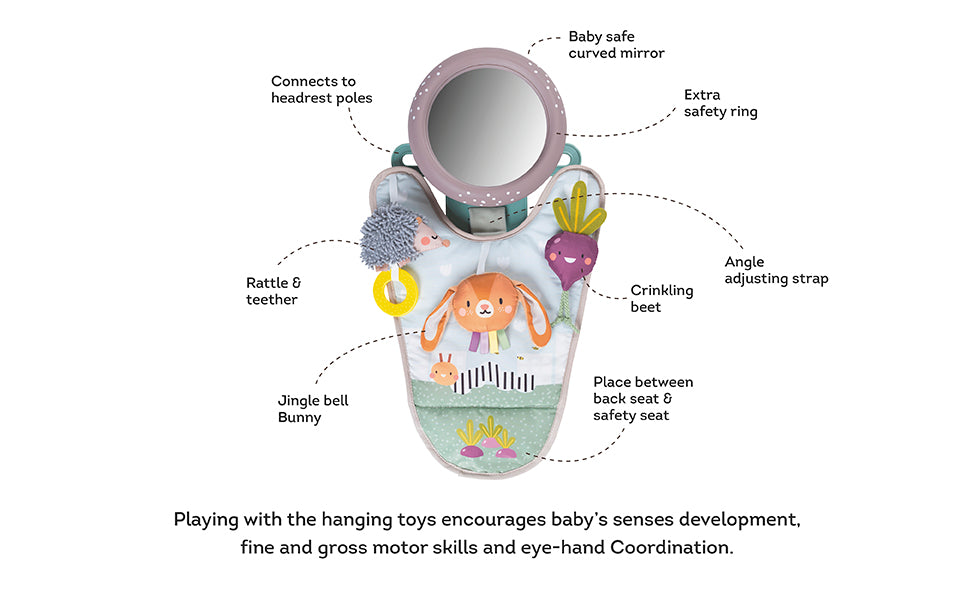 Taf Toys Urban Garden In-Car Activity Centre | Travel Car Toy, 0M+
