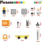 Picasso Magnetic Car Base Crank, Dump with Ladder 3in1 15 - pieces - Marah Kids