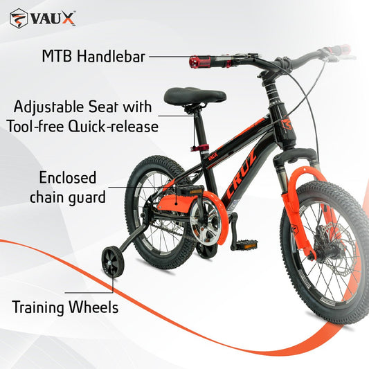 VAUX Cruz Kids Bike 16 Inch - Orange - Marah Kids