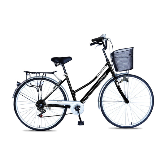 VAUX Comfort City Bike 26" 6 Speed - Black - Marah Kids