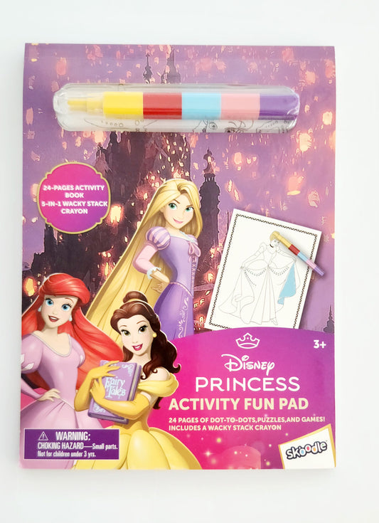 DISNEY PRINCESS ACTIVITY FUN PAD WITH STACKABLE CRAYON