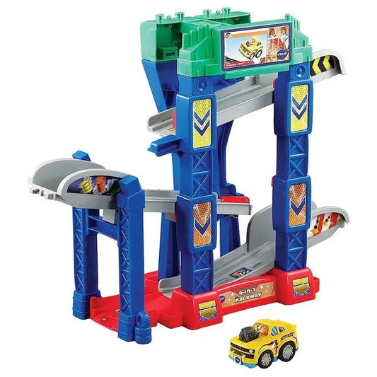 VTech Toot Drivers 4 - in - 1 Raceway, Toy Car racing Track for Boys and Girls, Car Tracks for Kids with Lights and Sounds, Musical Toy Race Track for Children Aged 1 to 5 Years, English Version - Marah Kids