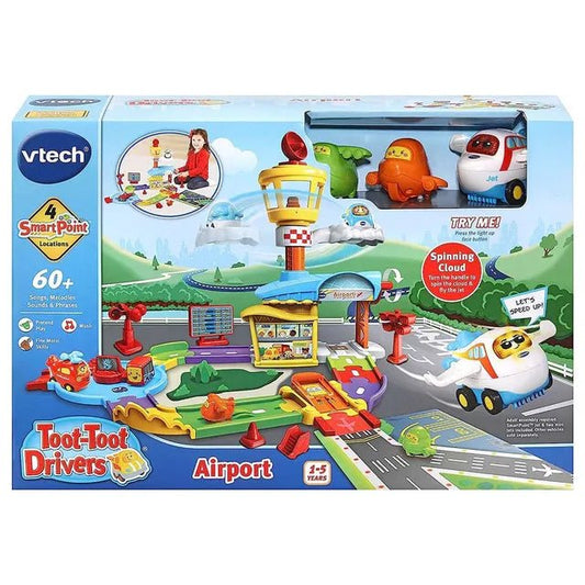 VTech Toot Drivers Airport, Car Tracks for Kids with Lights and Sounds, Musical Toy, Suitable for Boys & Girls 12 Months, 2, 3, 4 + Years, English Version - Marah Kids