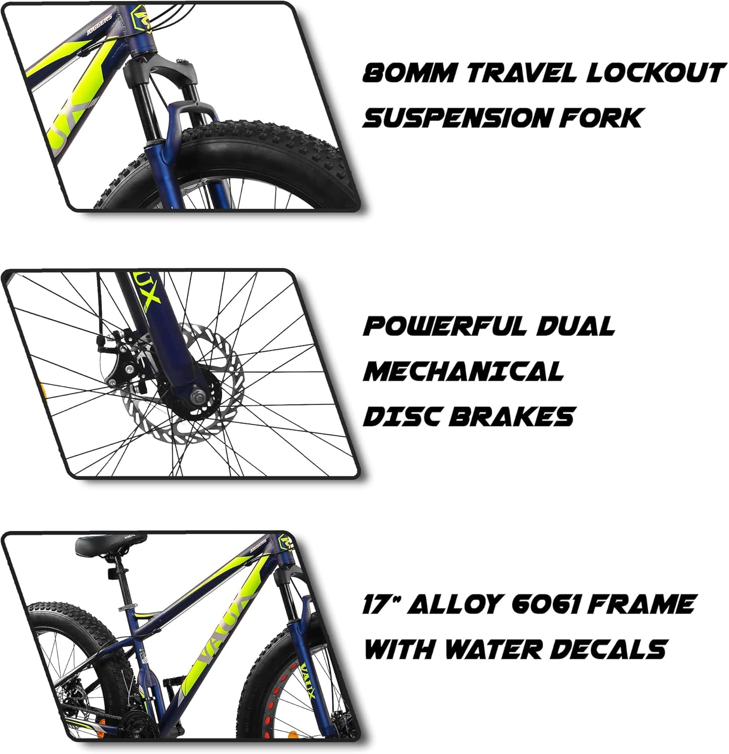 VAUX Joggers 26" Fat Mountain Bike - Blue - Marah Kids