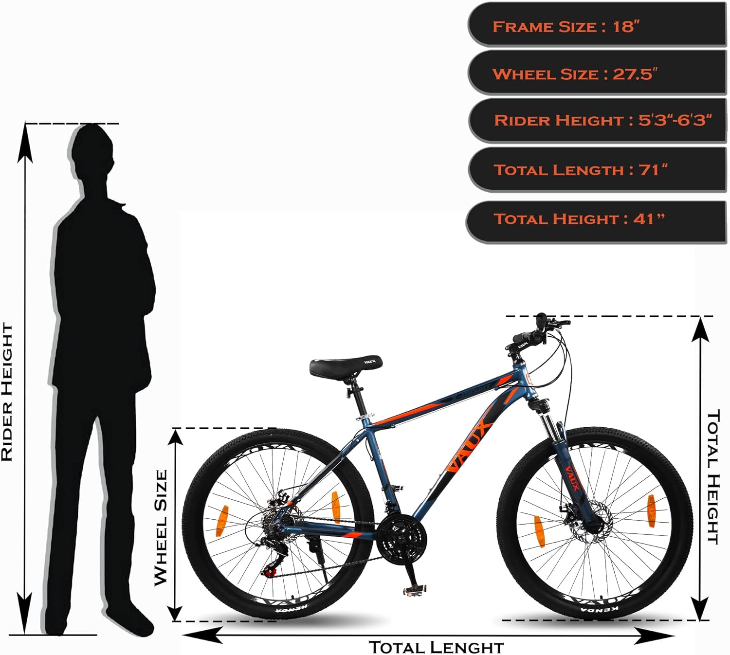 VAUX X - Mount 27.5" Mountain Bike - Blue - Marah Kids