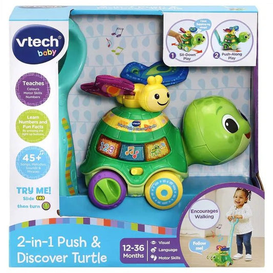 Vtech 2 - IN - 1 PUSH & DISCOVER TURTLE - Marah Kids