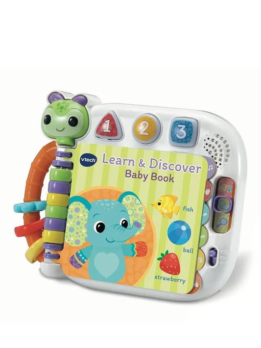 Vtech - Learn & Discovery Baby Book - Multicolour | Travel Book, easy - to - turn, wipe - clean pages & 3 play modes | suitable ages 6 m + up - Marah Kids