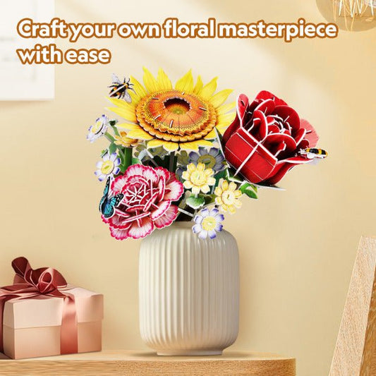 CUBIC FUNun 3D Puzzle Rose Flower Bouquet 120pieces - Marah Kids