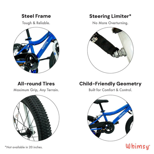 Whimsy Wheels Classic 14" Kids Bike - Blue - Marah Kids