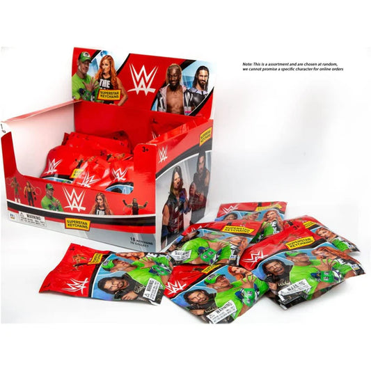 Wwe -3D Figural Keychains In Foil Bag, 24 Pcs In Cdu.