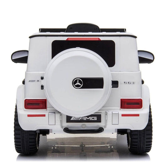 Mercedes G63 Kids Ride On Car - 2 Motor, Eva Wheels, Leather Seats (12V) Premium Version - White