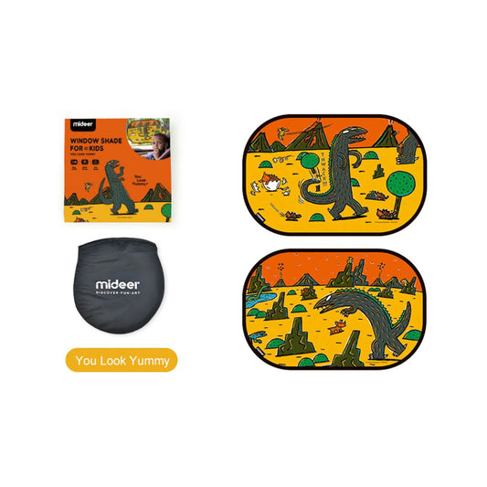 Window Shade For Kids - Dinosaur (Pack Of 2)