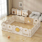 Kids Space Playpen w/ Busyboard & Basketball Hoop - 18pcs - White - Marah Kids