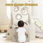 Slide w/ Climbing Wall & Basketball Hoop - White - Marah Kids