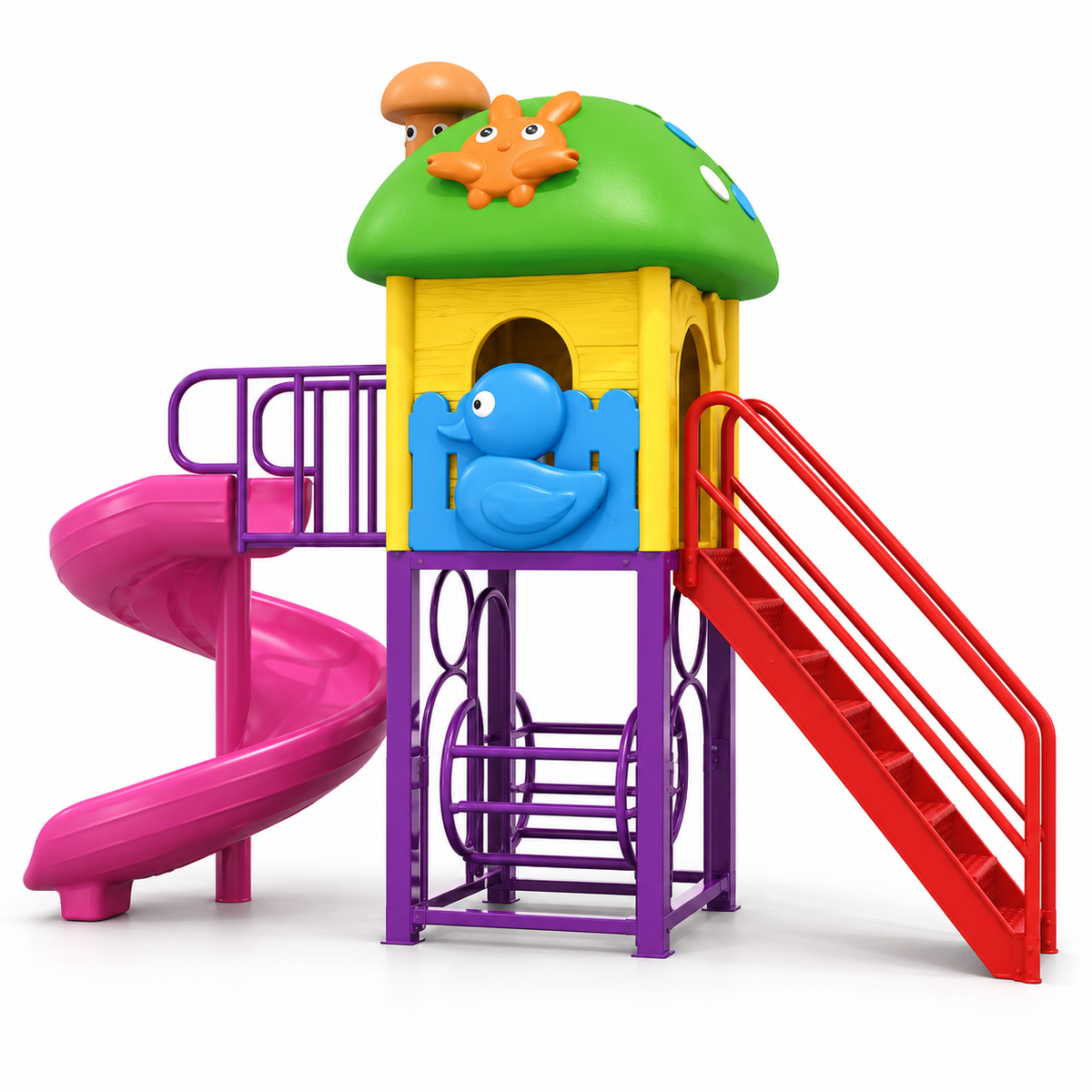 Toyemporium Compact Kids Play Zone with Spiral Slide