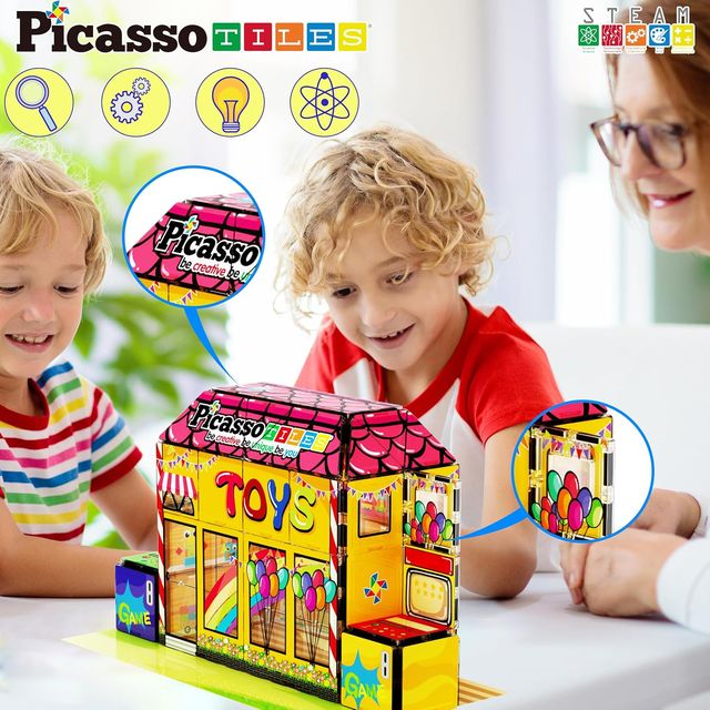 Picasso Magnetic Tiles Toy Shop 60 - pieces - Marah Kids
