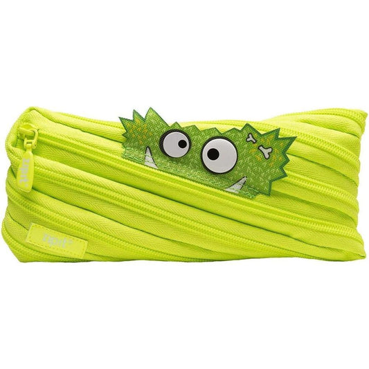 ZIPIT - Monstar Pencil Case for Kids, Cute Pen Pouch Holds Up to 30 Pens, Made of One Long Zipper! (Lime) - Marah Kids