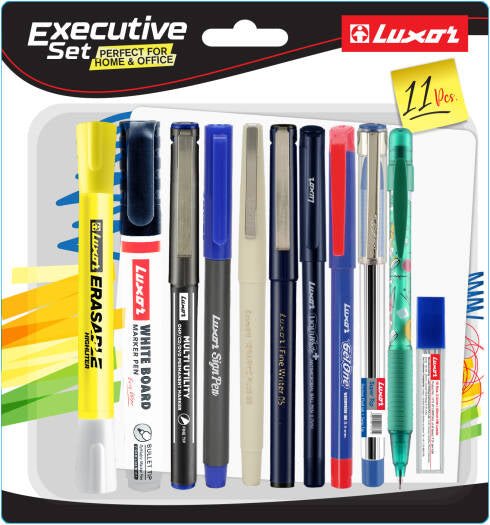 Luxor - Executive Set | Trendy design Pen | Smooth Ink Flow pens | Precision writing and signing | Pack of 11 - Marah Kids