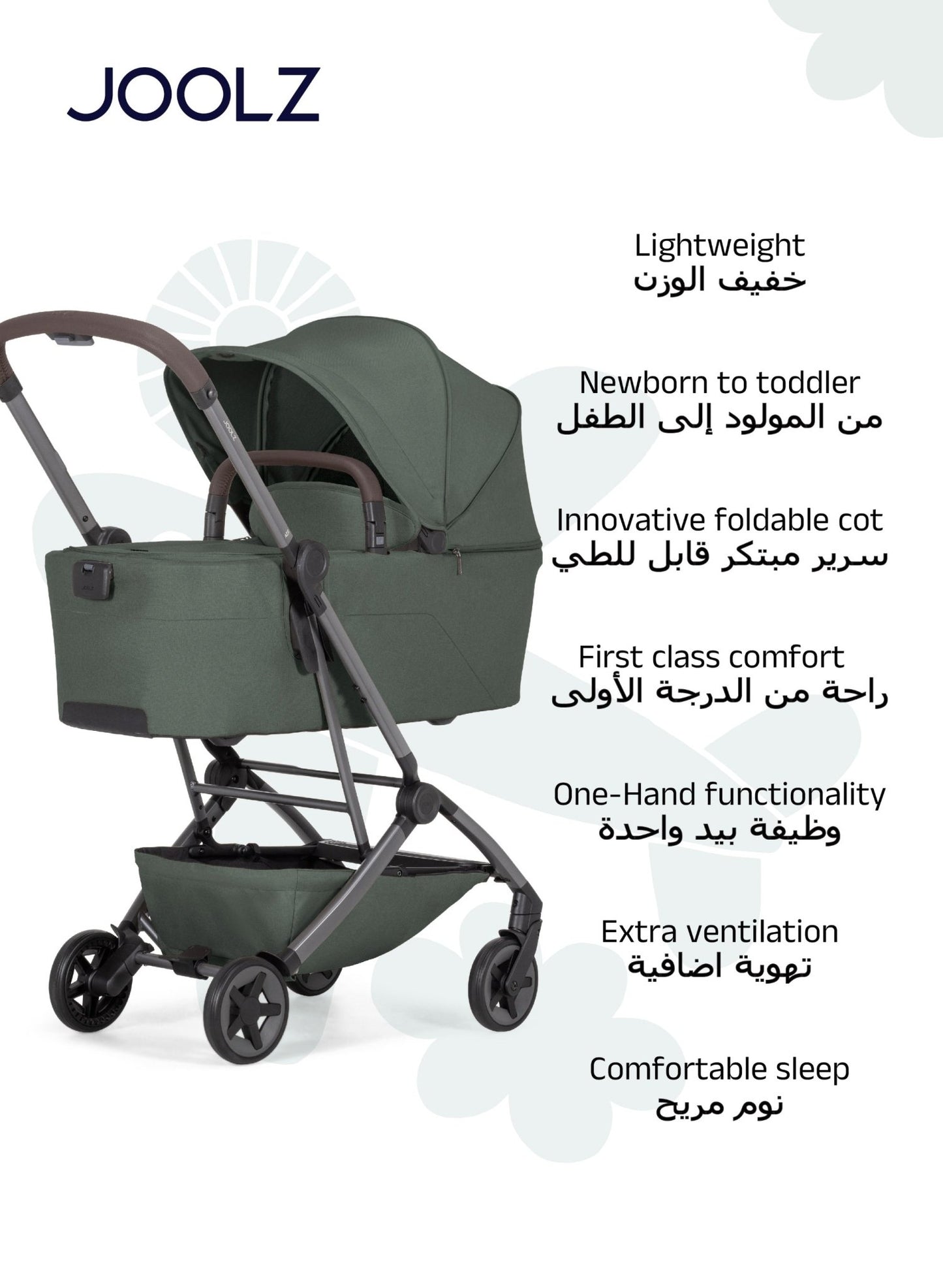 Aer² Compact Lightweight Baby Cot Self - Standing Fold – Forest Green - Marah Kids