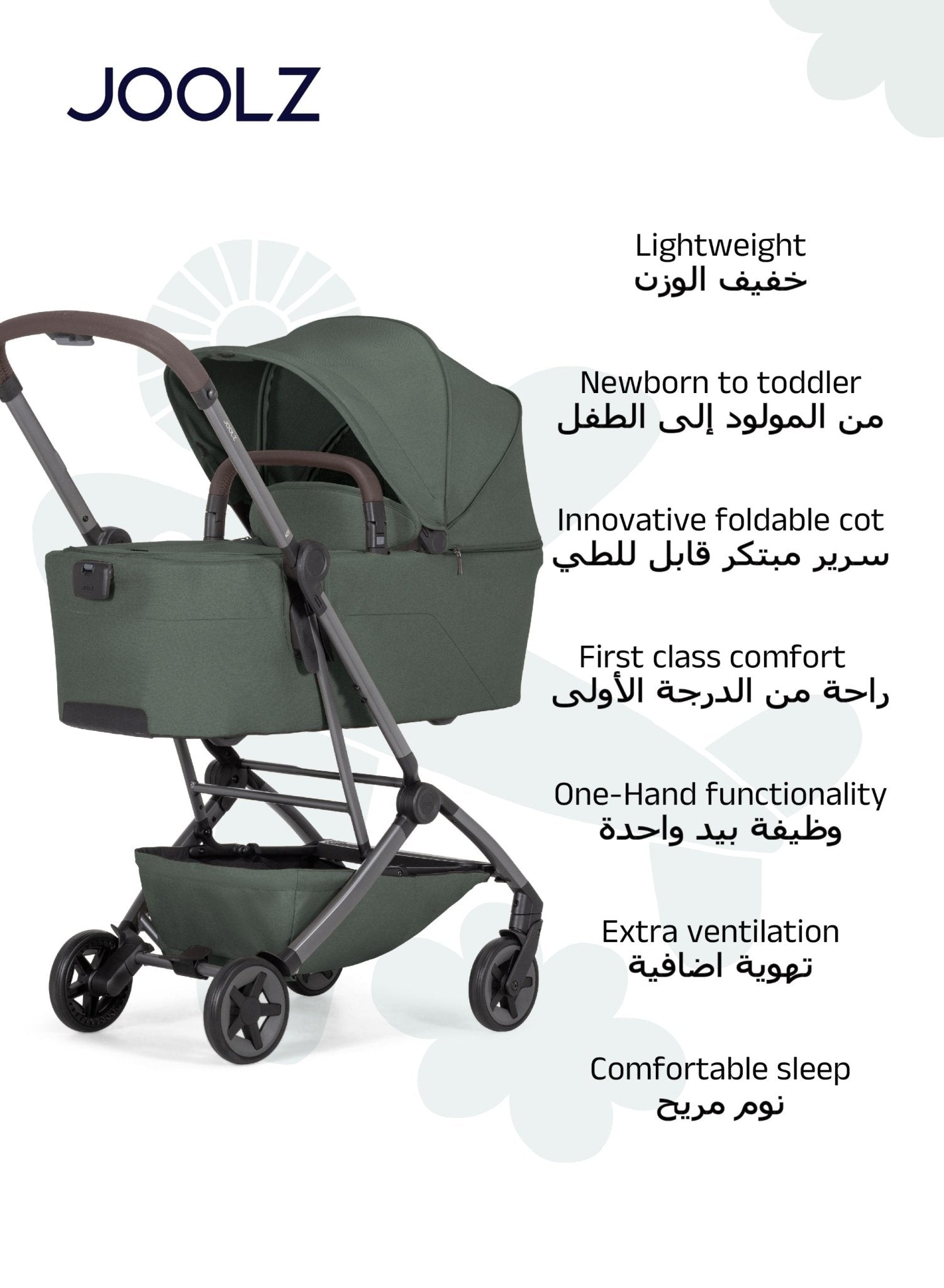 Aer² Compact Lightweight Baby Cot Self - Standing Fold – Forest Green - Marah Kids