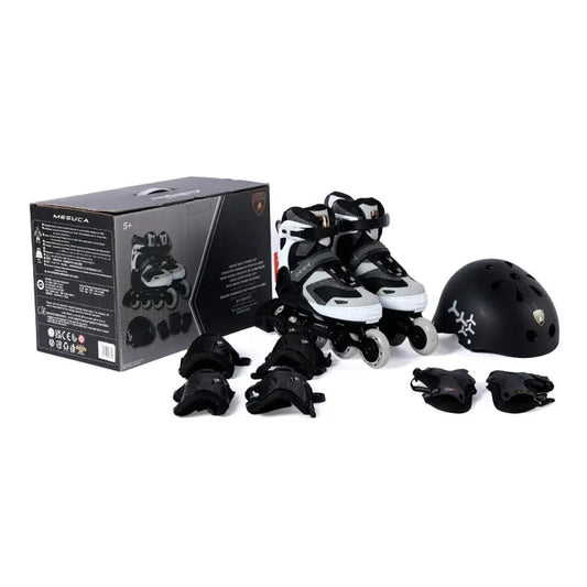 Lamborghini Inline Skate Combo | Grey, Helmet & Protector, 39 - 42 - Marah Kids