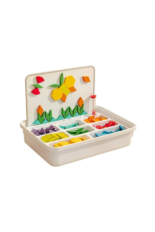 Magnetic Wooden Geometry Blocks - 250 Pcs - Marah Kids