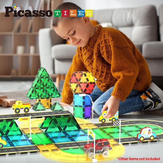 Picasso Magnetic Tiles Highway Printed Set 16 - pieces - Marah Kids
