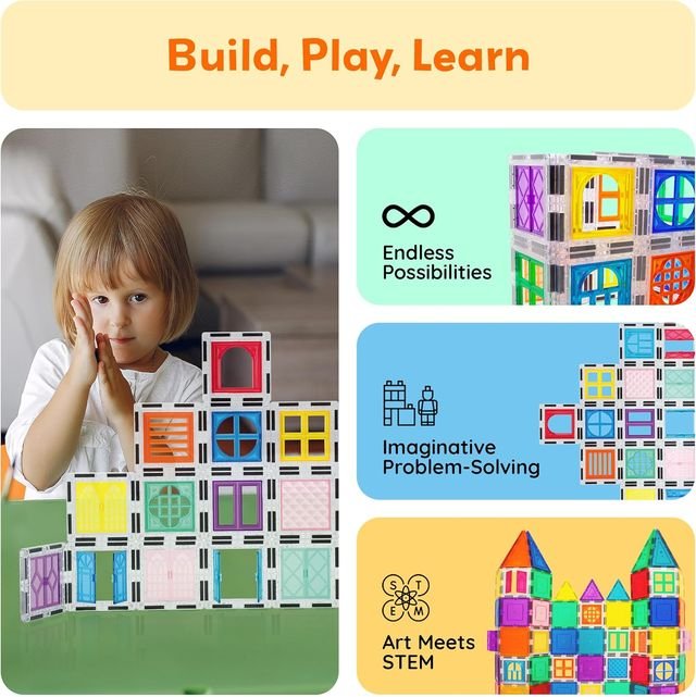 Picasso Magnetic Tiles Clip - On Window and Door 40 - pieces - Marah Kids