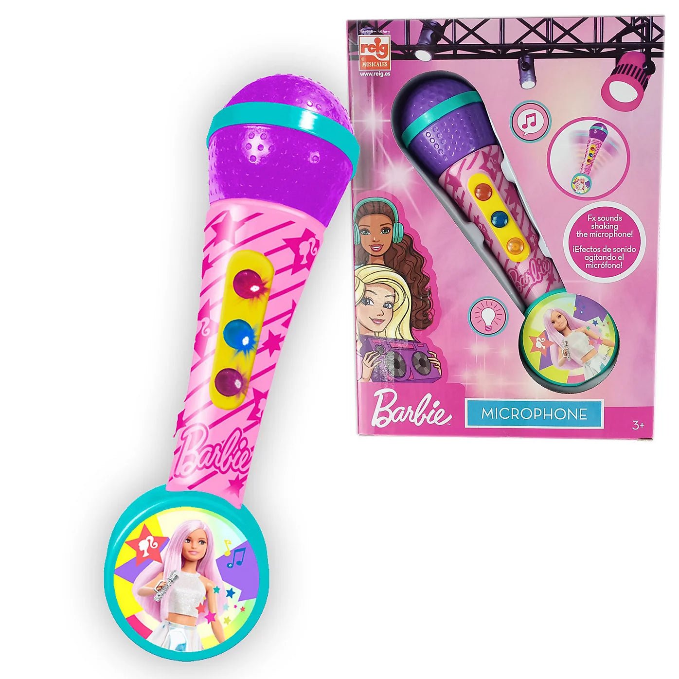 Barbie Kids Microphone With Melodies And Lights - Pink - Marah Kids