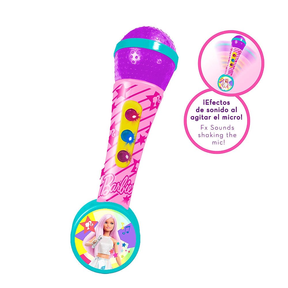Barbie Kids Microphone With Melodies And Lights - Pink - Marah Kids
