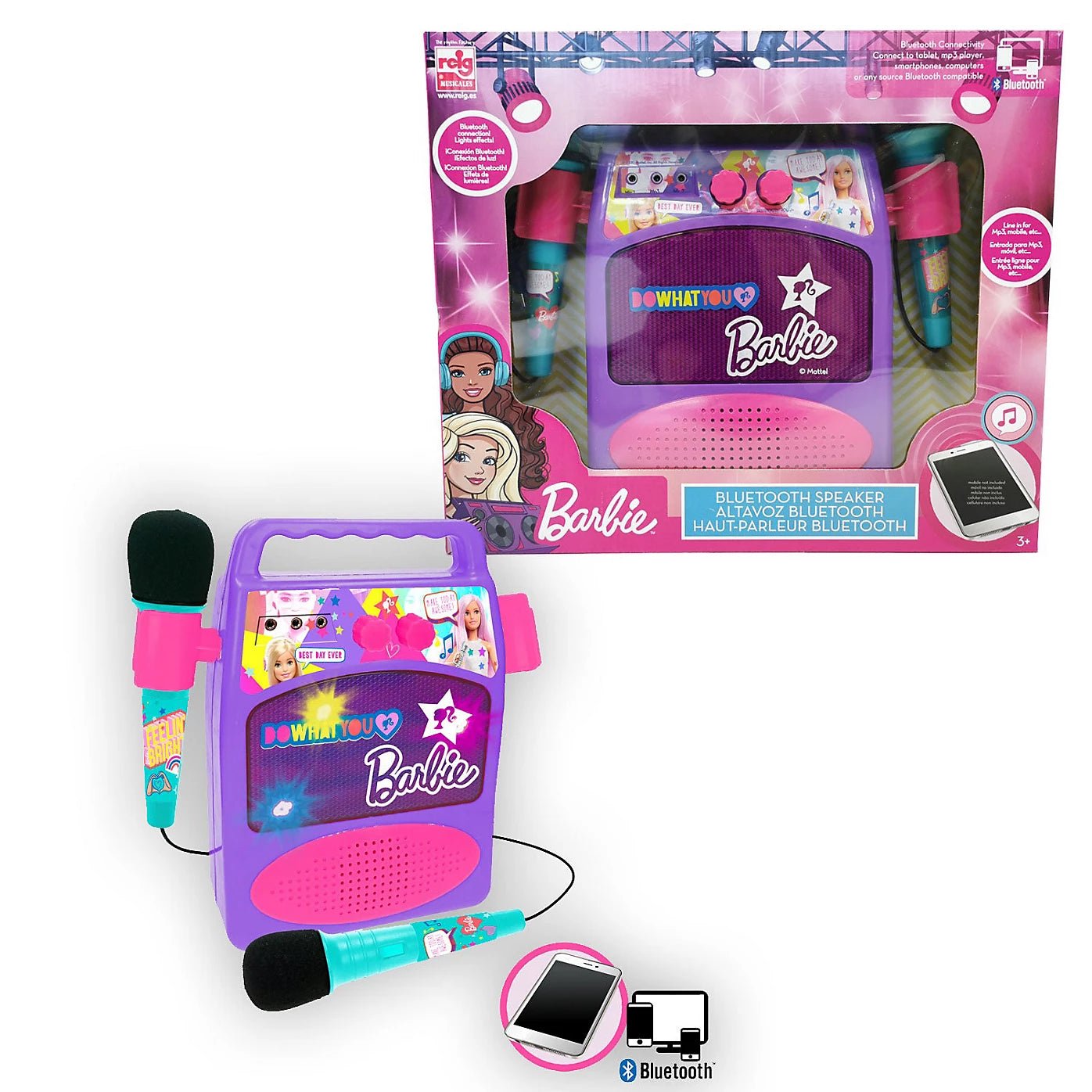 Barbie Toy Bluetooth Sound Amplifier With Microphones & Light - Marah Kids